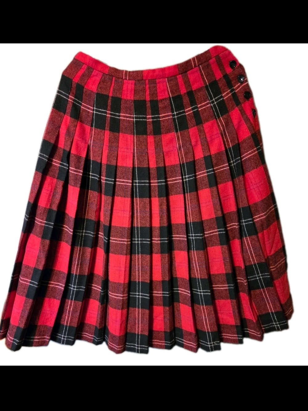 Vintage Century Wool Blend Pleated Skirt Women's 10 Plaid Skirt Preppy Academia